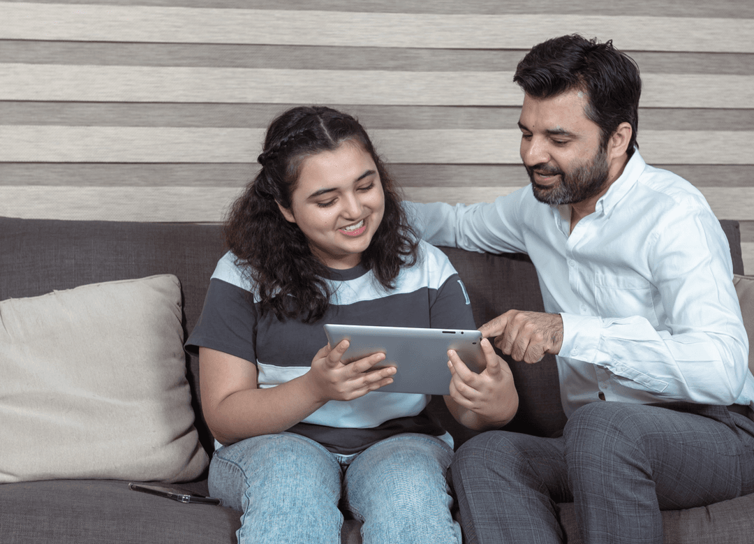 Image of two people using the app